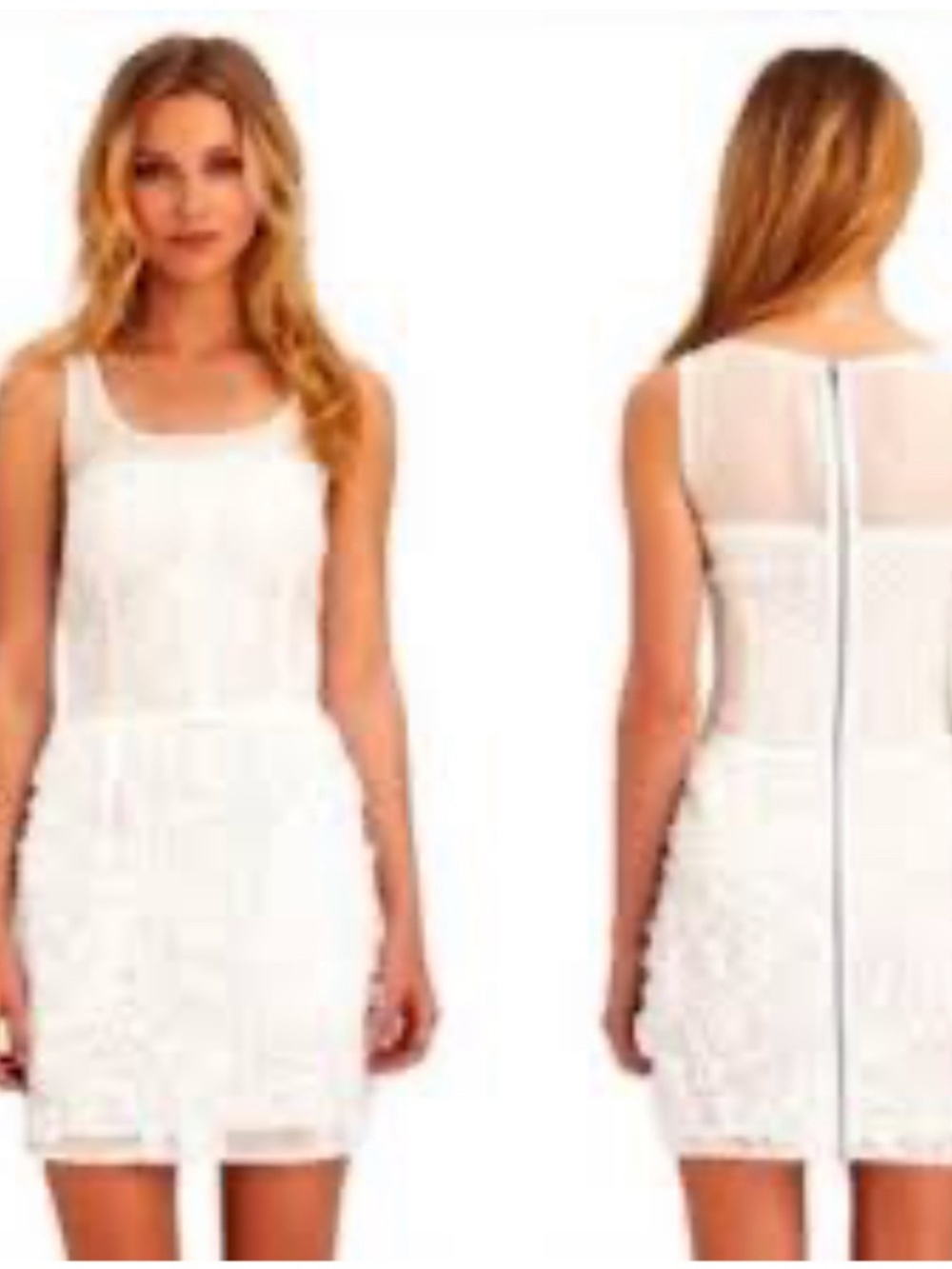 RACHEL Rachel Roy white lace and puff floral dress